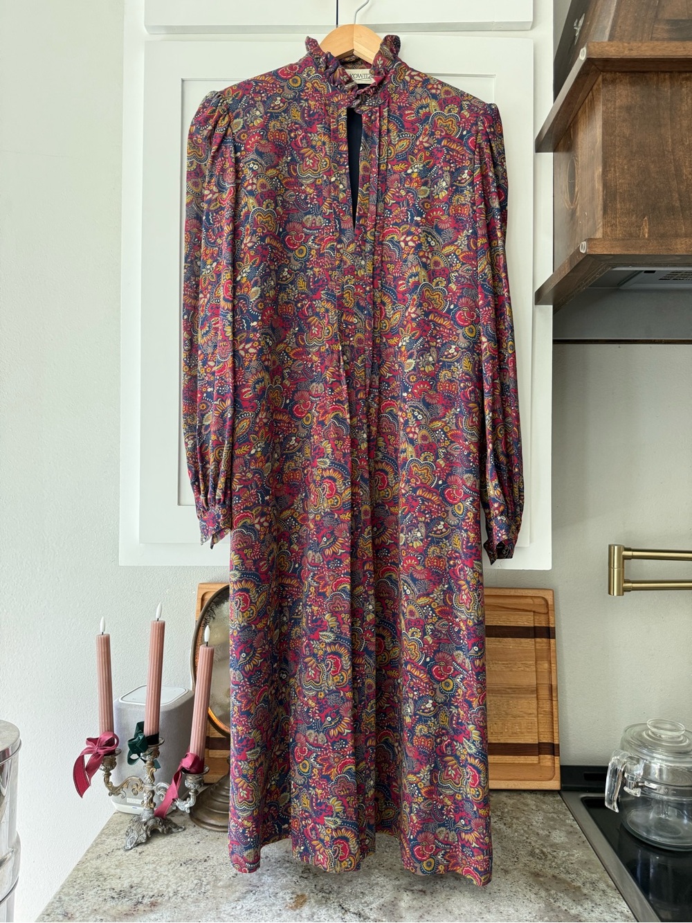 Vintage Hanae Mori| 100% Wool Dress| Sz 10| Sakowitz Designer
